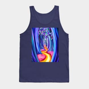 Psychedelic Trippy Tree Forest Path Tank Top